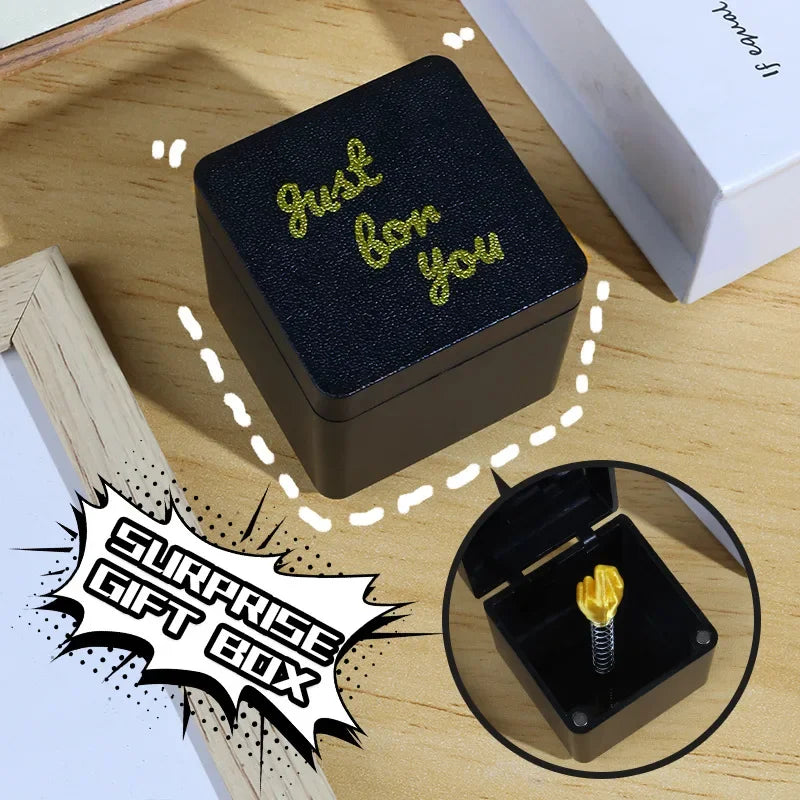 3D Middle Finger in a Box | Funny Novelty Gift for Office Desk Prank detail view