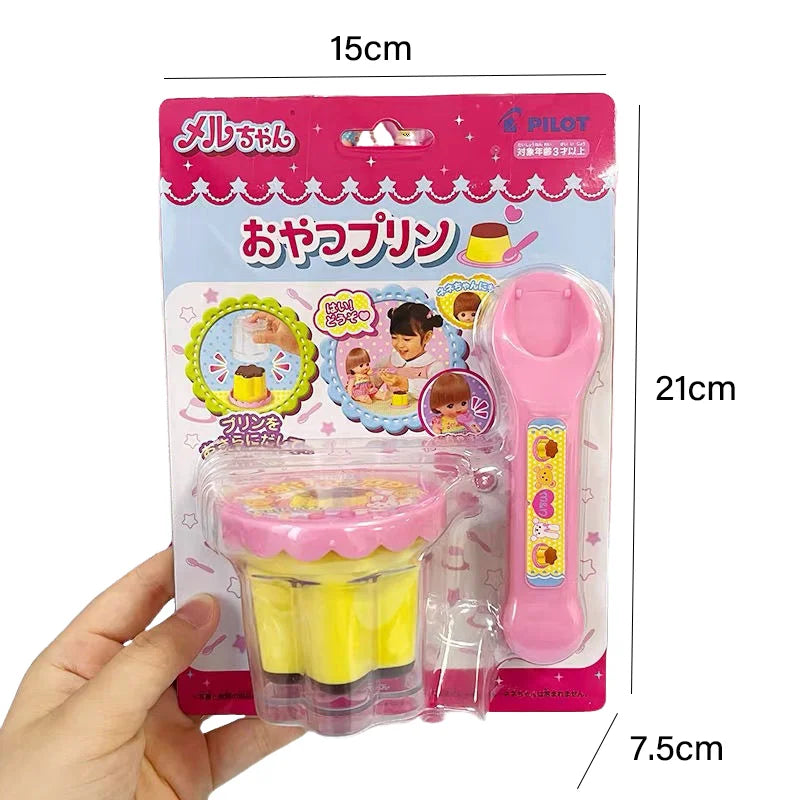 Feeding Pudding Set | Cute Pink Jelly Strawberry Desktop Ornament Toy additional angle