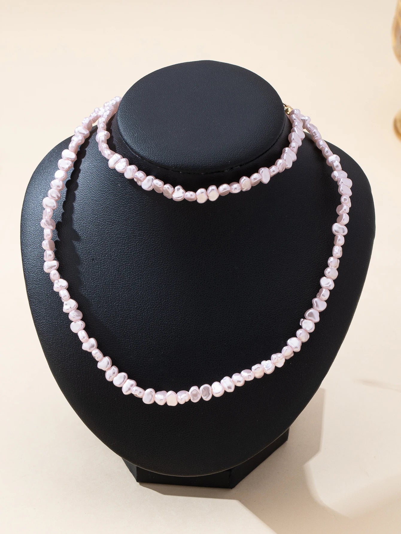 A Set of Irregular-Shaped Freshwater Pearl Necklaces, Versatile Layered Necklaces, additional angle