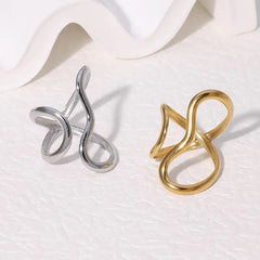 Fashion Stainless Steel Waterproof Open Ring Personality Charms PVD Real Gold 18K Pla alternate view