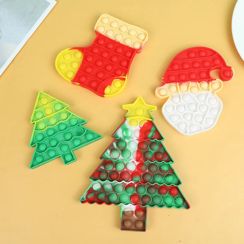 Santa Claus Xmas Tree Pop Fidget Toy Kids New Year Party Gift Favors Christmas Decora alternate view