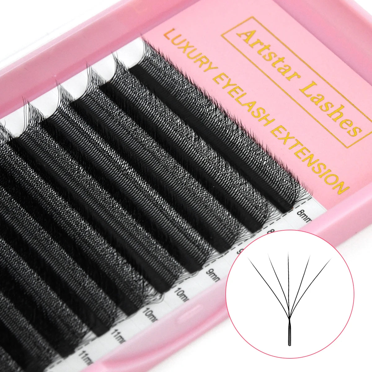 ARTSTAR W Shaped Premade Fan Eyelash Extensions | 3D 4D 5D 6D Volume Lashes additional angle