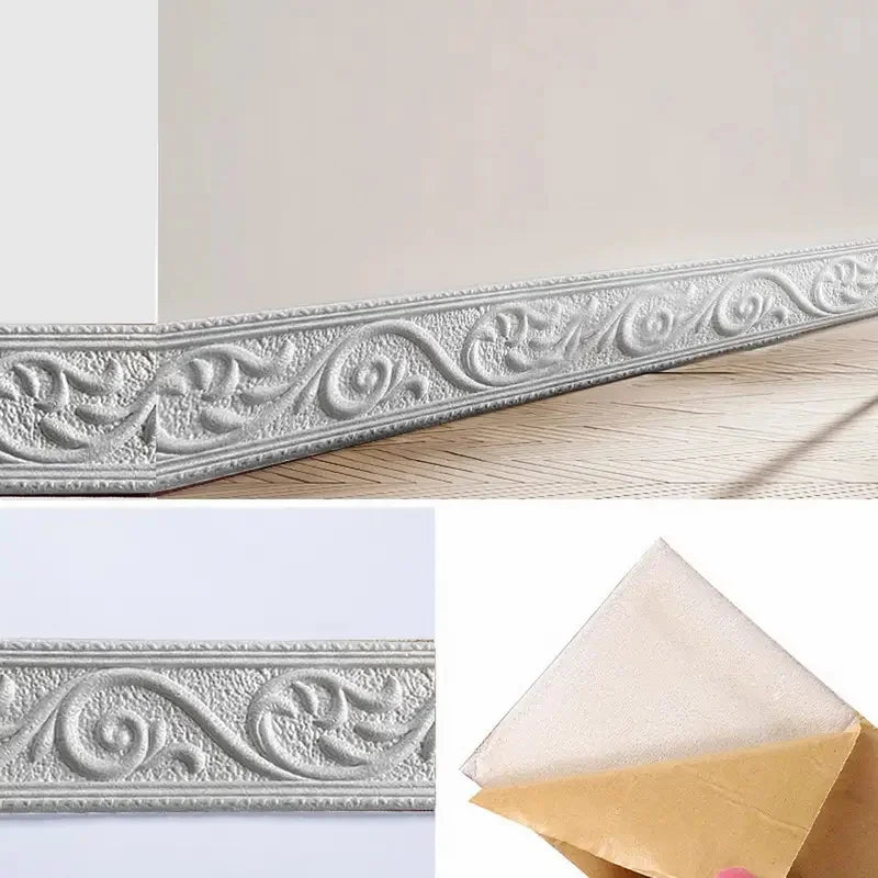 1Pc 230x6cm Fashion Self Adhesive Wall Sticker | Waterproof Thickened Border Strip lifestyle view