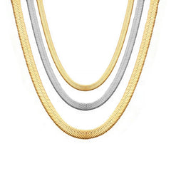 Blade Snake Chain Stainless Steel Necklaces Unisex Men Choker Width 2/4/5mm Herringbone Necklace For