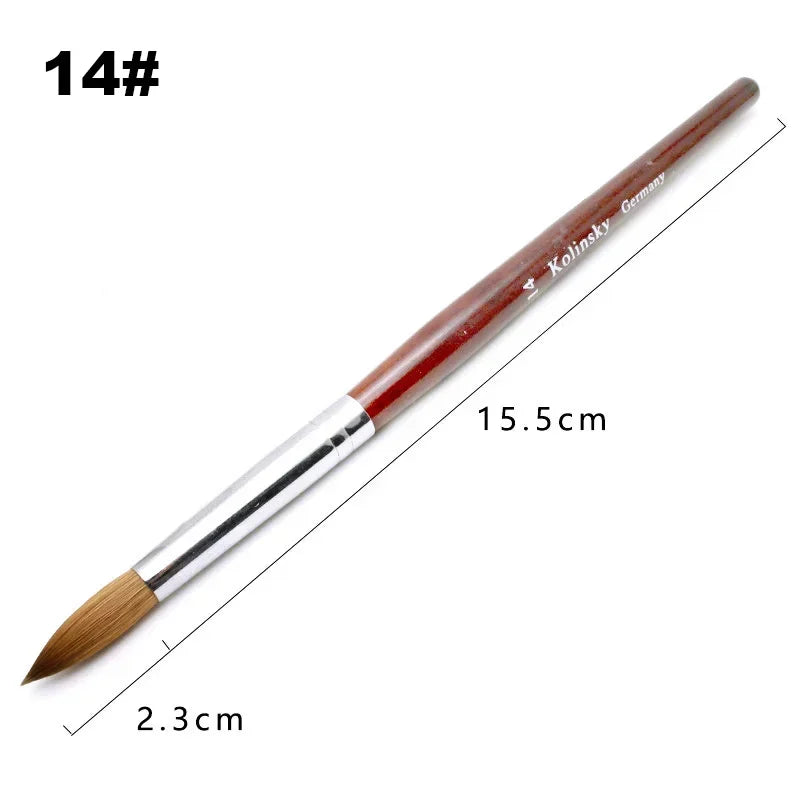 Kolinsky Acrylic Nail Art Brush Wood Handle Nail Art Mink Brush Gel Builder Nail To additional angle