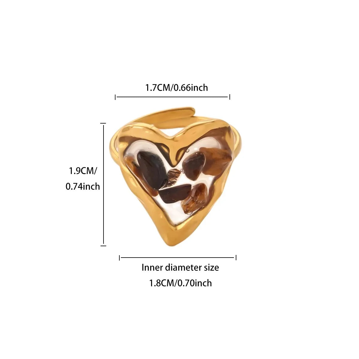 Zircon Geometric Heart Rings For Women Stainless Steel Gold Color Wedding Ring Luxury lifestyle view