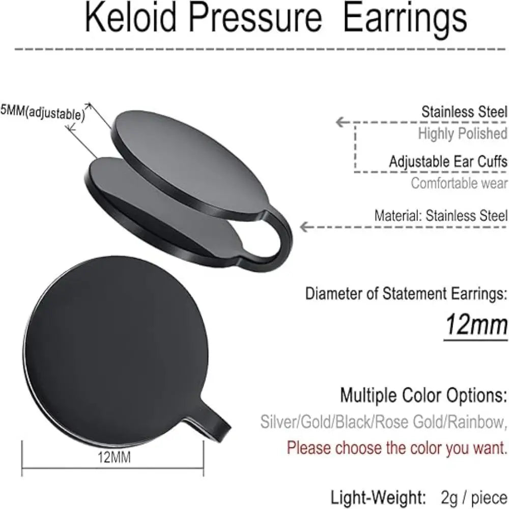 Stainless Steel Clip On Earrings No Piercing Keloid Pressure Earrings | Non-pierced additional angle