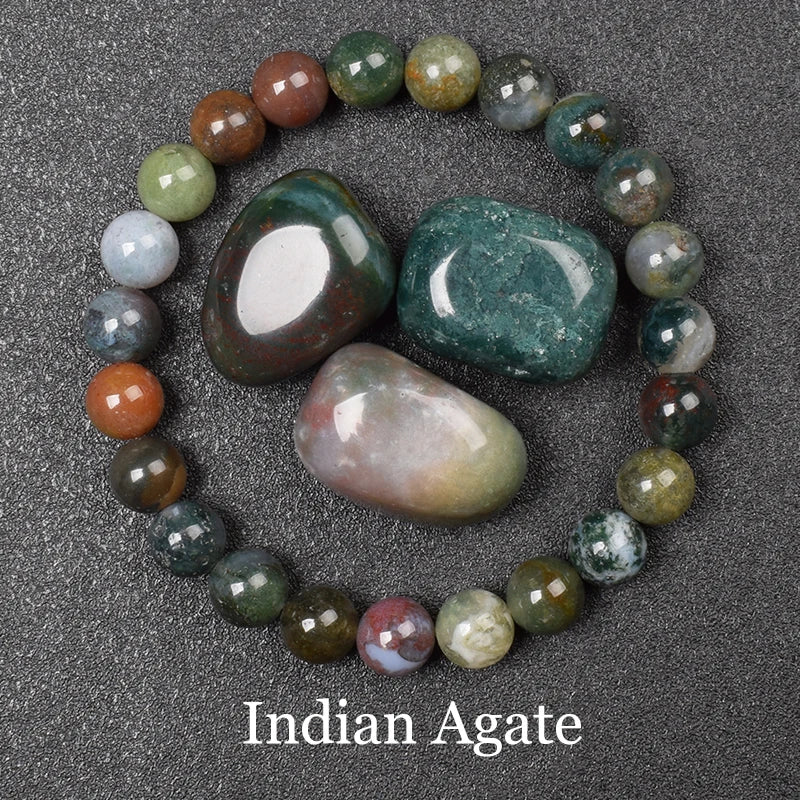 Natural Aquamarins Quartzs Beads Bracelet Women Men 6mm 8mm Sky Blue Stone Round Bead lifestyle view
