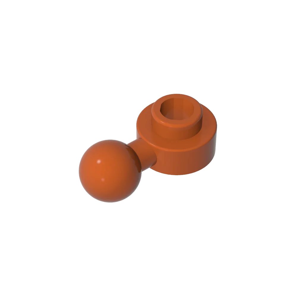 Gobricks GDS-1500 Hinged Plate 1x1 with Ball Head | Compatible Building Brick detail view