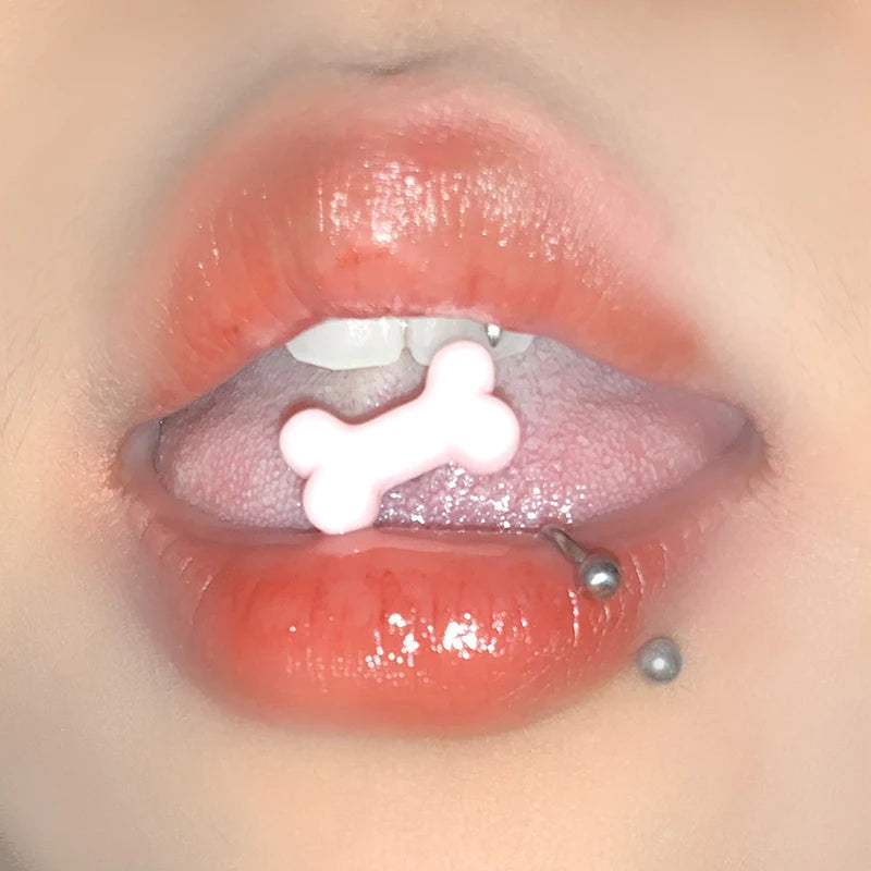 Personalized Cute Bone Tongue Nail Fashion Tongue Ring Stainless Steel Tongue Nail Punk detail view