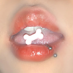 Personalized Cute Bone Tongue Nail Fashion Tongue Ring Stainless Steel Tongue Nail Punk detail view