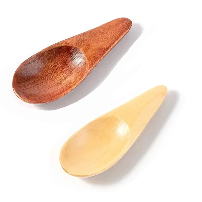 Wooden Mini Salt Spoon | Small Solid Wood Condiment Spoon additional angle