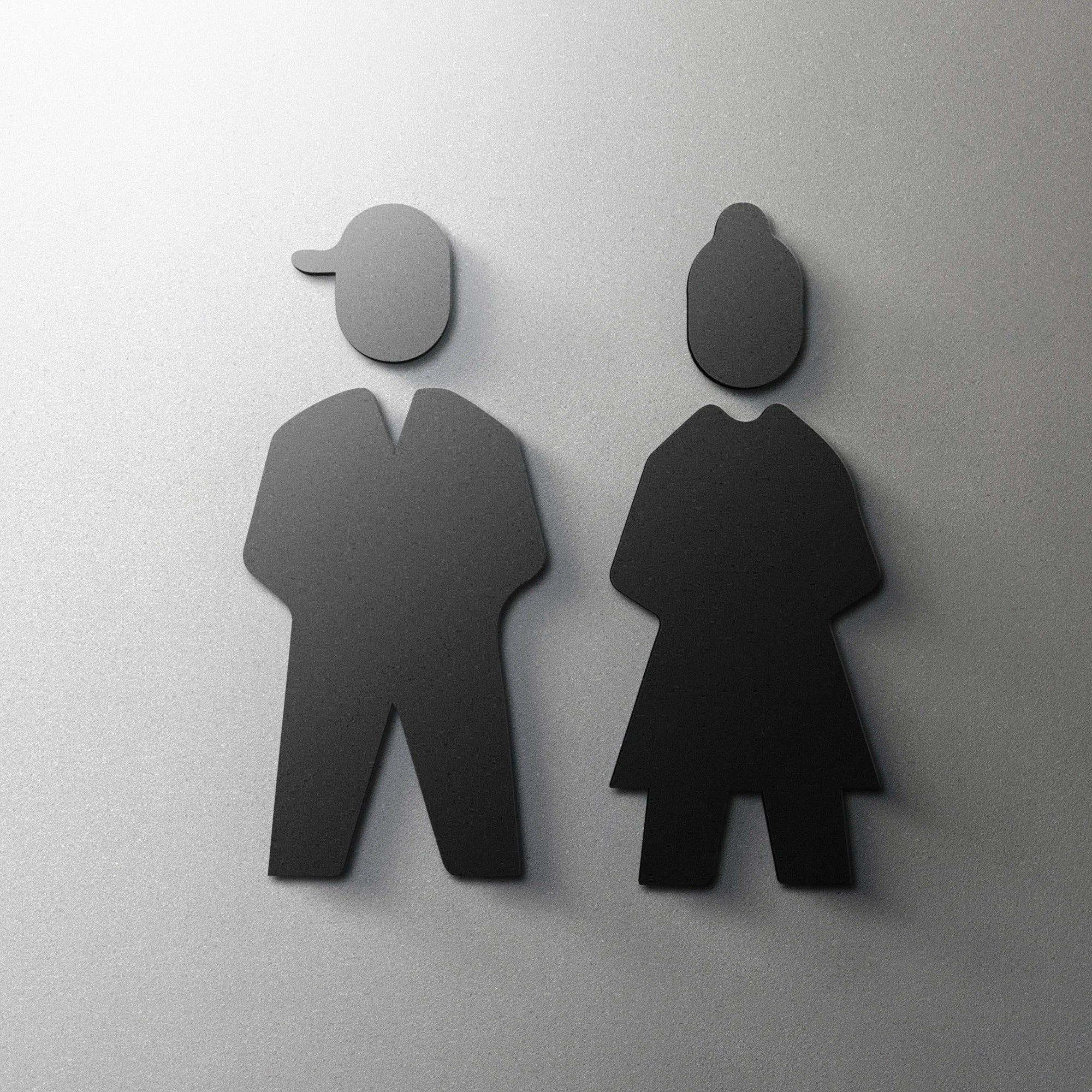 CIFBUY Acrylic 3D WC Toilet Door Sign Modern Self-Adhesive Salon Restaurant Hotel Min lifestyle view