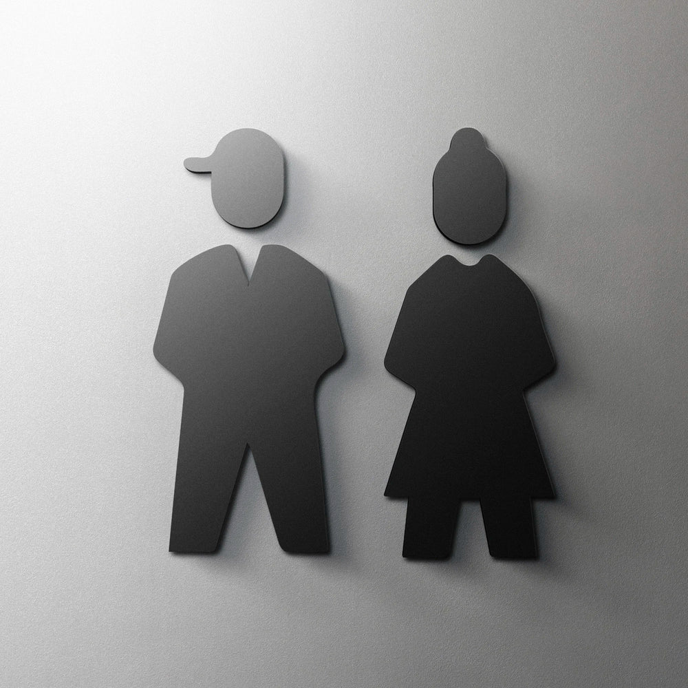 CIFBUY Acrylic 3D WC Toilet Door Sign Modern Self-Adhesive Salon Restaurant Hotel Min lifestyle view