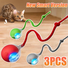 New Cat Interactive Ball Toy Automatic Rolling Ball Faux Tail Rechargeable Smart Pet Electric Toy Do