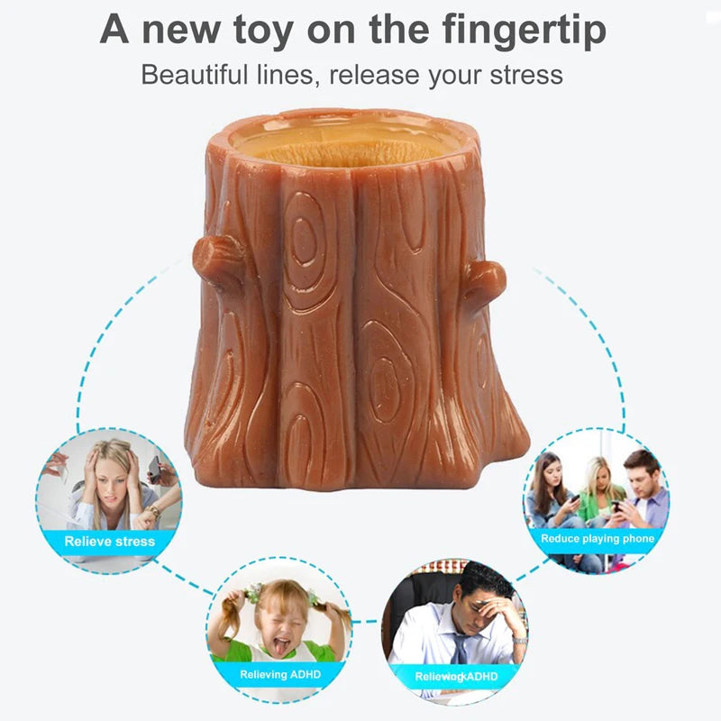 Soft Animals Vent Cup Stump Rubber Toys Anti-Stress Fidget Toy Novelty Squirrel Anti Str detail view
