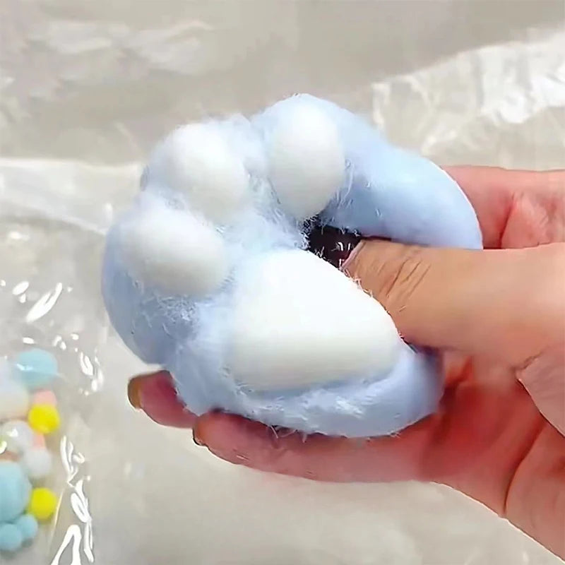 Handmade Flocking Cat's Paw Stress Relief Squishy Toy | Mochi Slow Rebound Fidget Toy alternate view