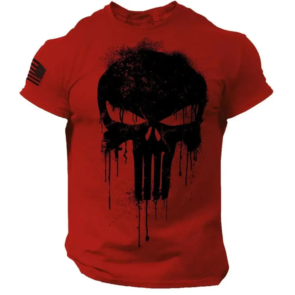 Retro American Flag T-Shirt | Casual Short Sleeve Pullover for Men lifestyle view