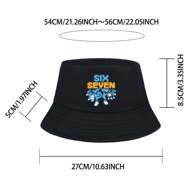 Pixel Robot Fisherman Hat for Kids | Digital Cartoon Sun Hat alternate view