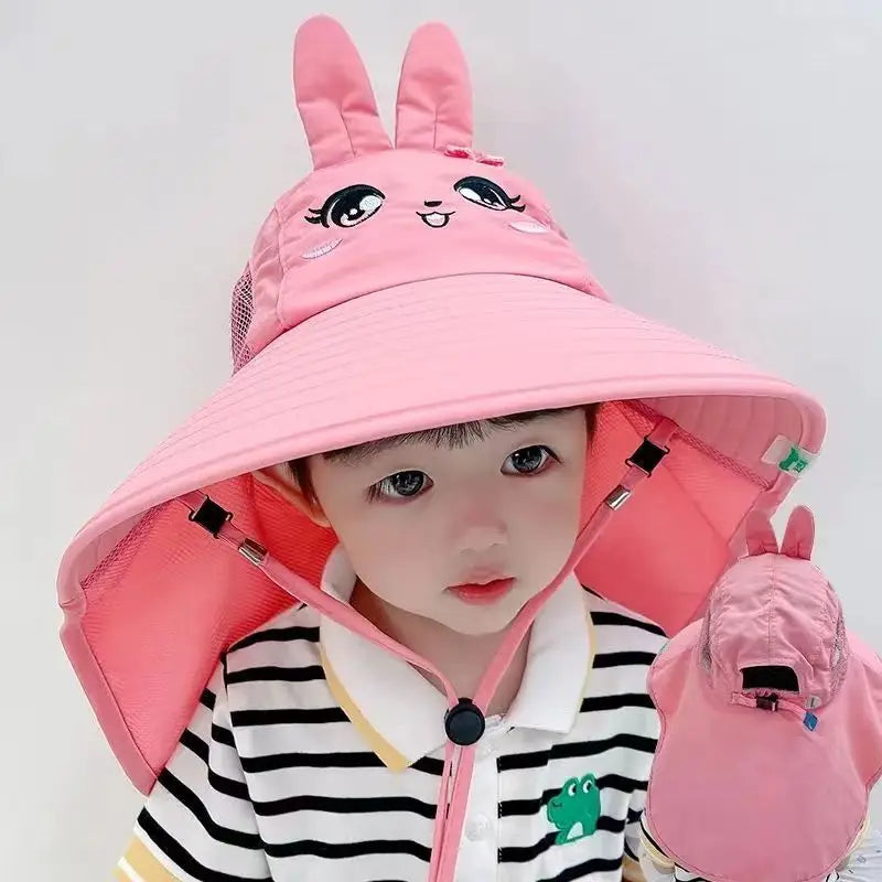 Summer Children's Sun Hat | Foldable Baby Beach Hat with UV Protection close-up view