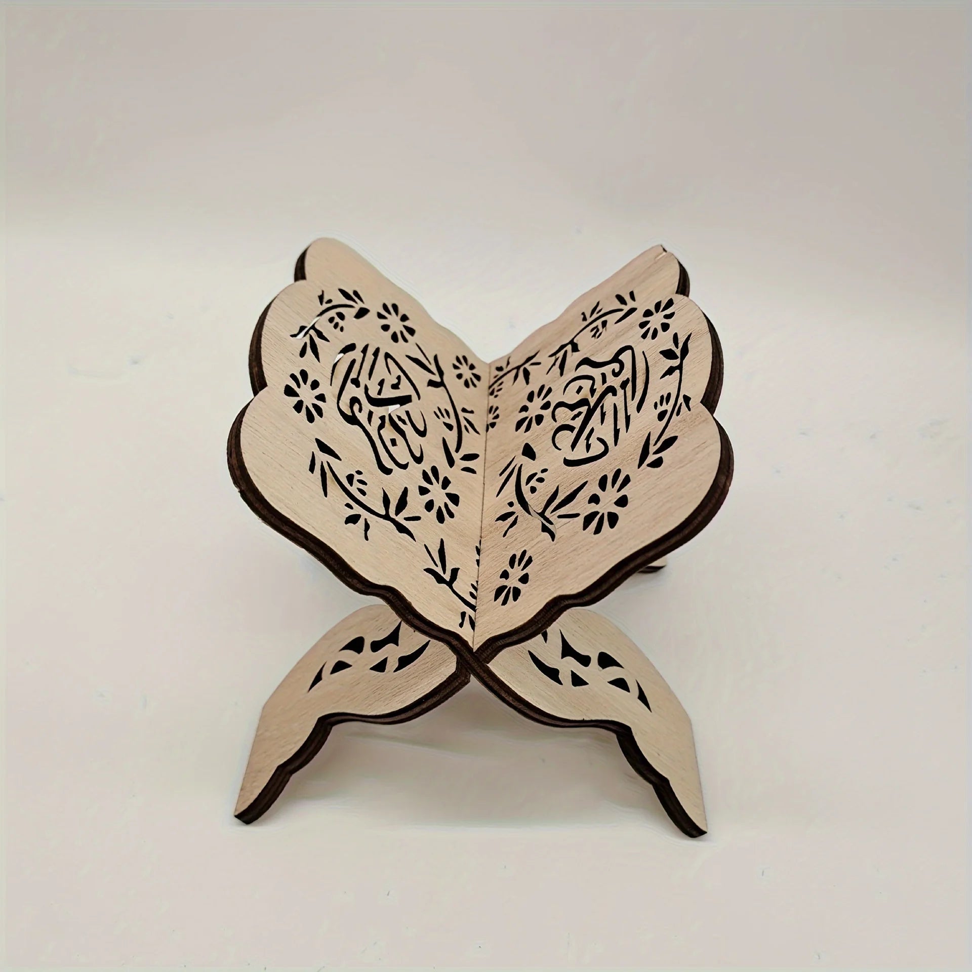 1pc Wooden Foldable Mini Bookend Stand Reading Ramadan Decor Home Bedroom Office Desktop detail view