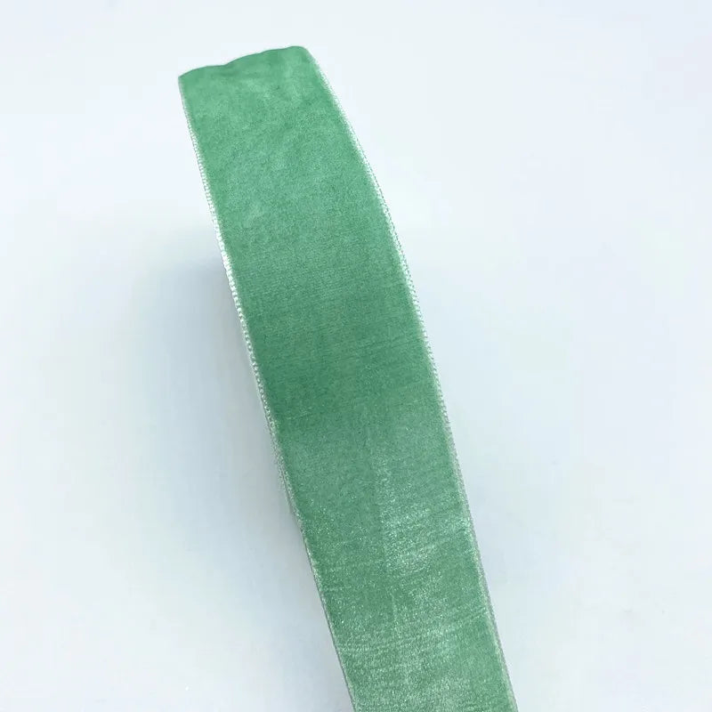 New 6-38mm Colour Single Face Line Velvet Ribbon for Bowknot Christmas Ribbon Party Deco detail view