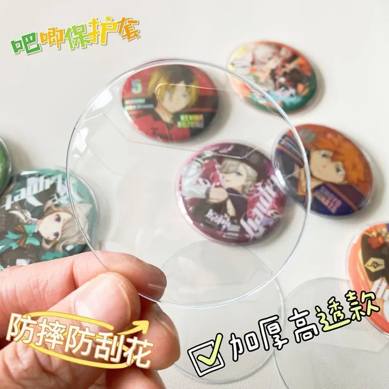 10pcs/set Anime Badge Protector Case 58mm/75mm PVC Round Shield Dustproof Display Cov alternate view