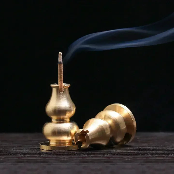 Bronze Lotus Incense Burner | Alloy Stick Holder Plate for Meditation close-up view
