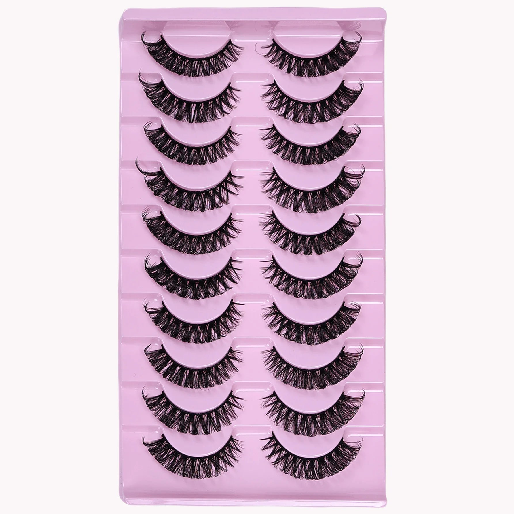 10 Pairs D Curl Russian Strip Lashes | Fluffy Volume False Eyelashes for a Dramatic additional angle