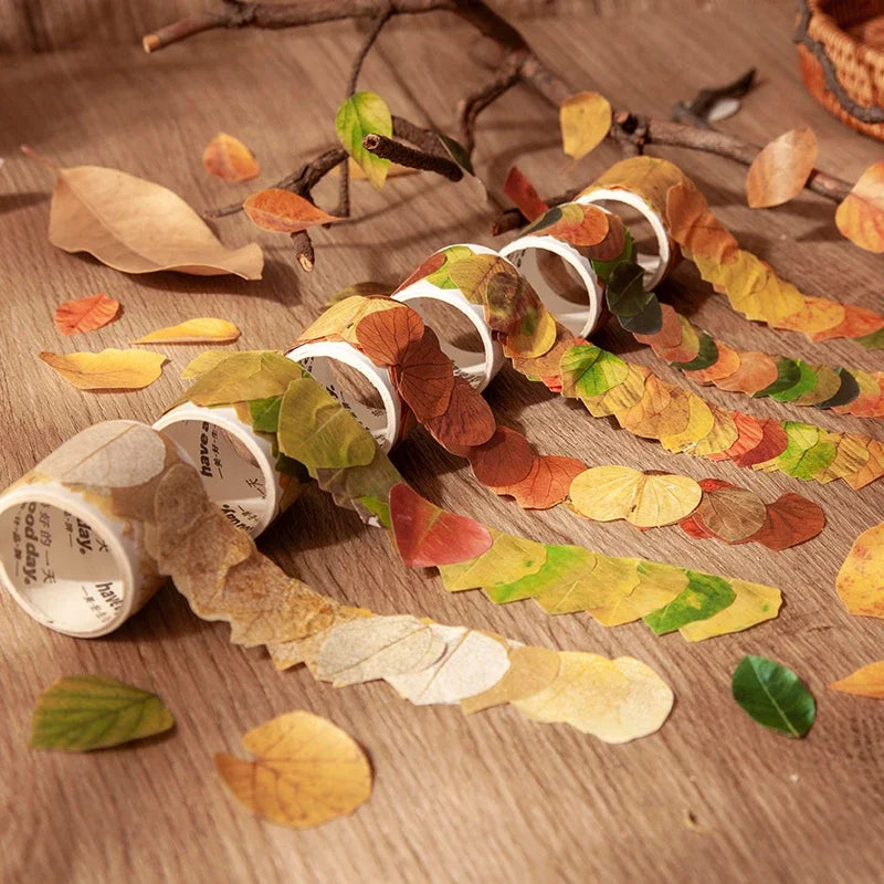 Leaf Washi Paper Stickers | 50-Pack DIY Scrapbooking Decor alternate view