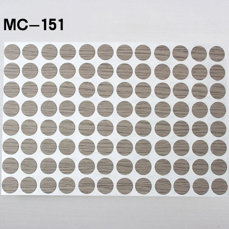 96Pcs 15mm Wood Furniture Screw Cap Covers | Self-Adhesive Hole Stickers for Desk Cab alternate view