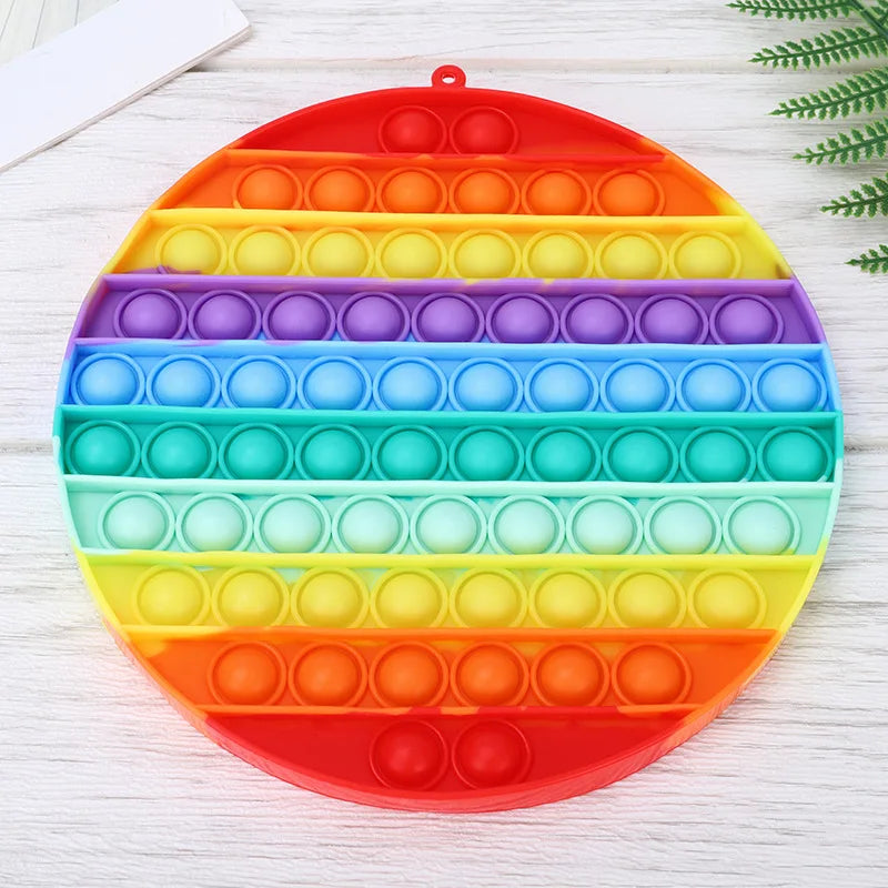 Large Rainbow Push Bubble Fidget Toy | Big Size Sensory Stress Relief for Kids and additional angle