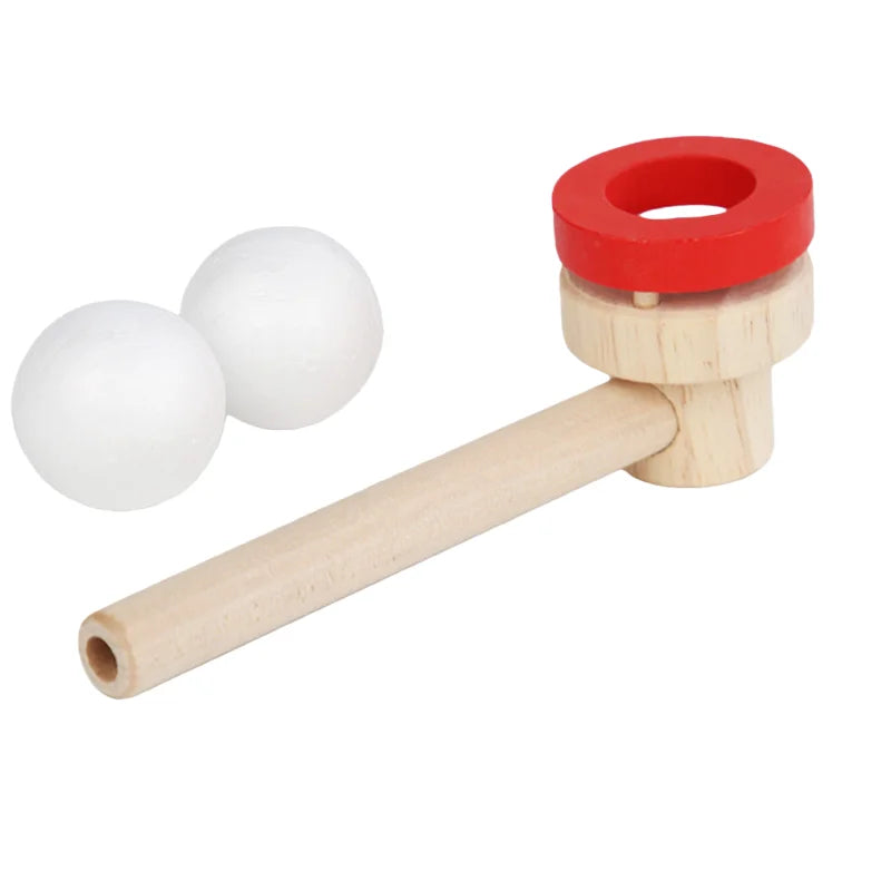 Wooden Balance Blowing Toys Blowing Pipe Whistles Balls Toys Floating Blow Pipe Balls lifestyle view