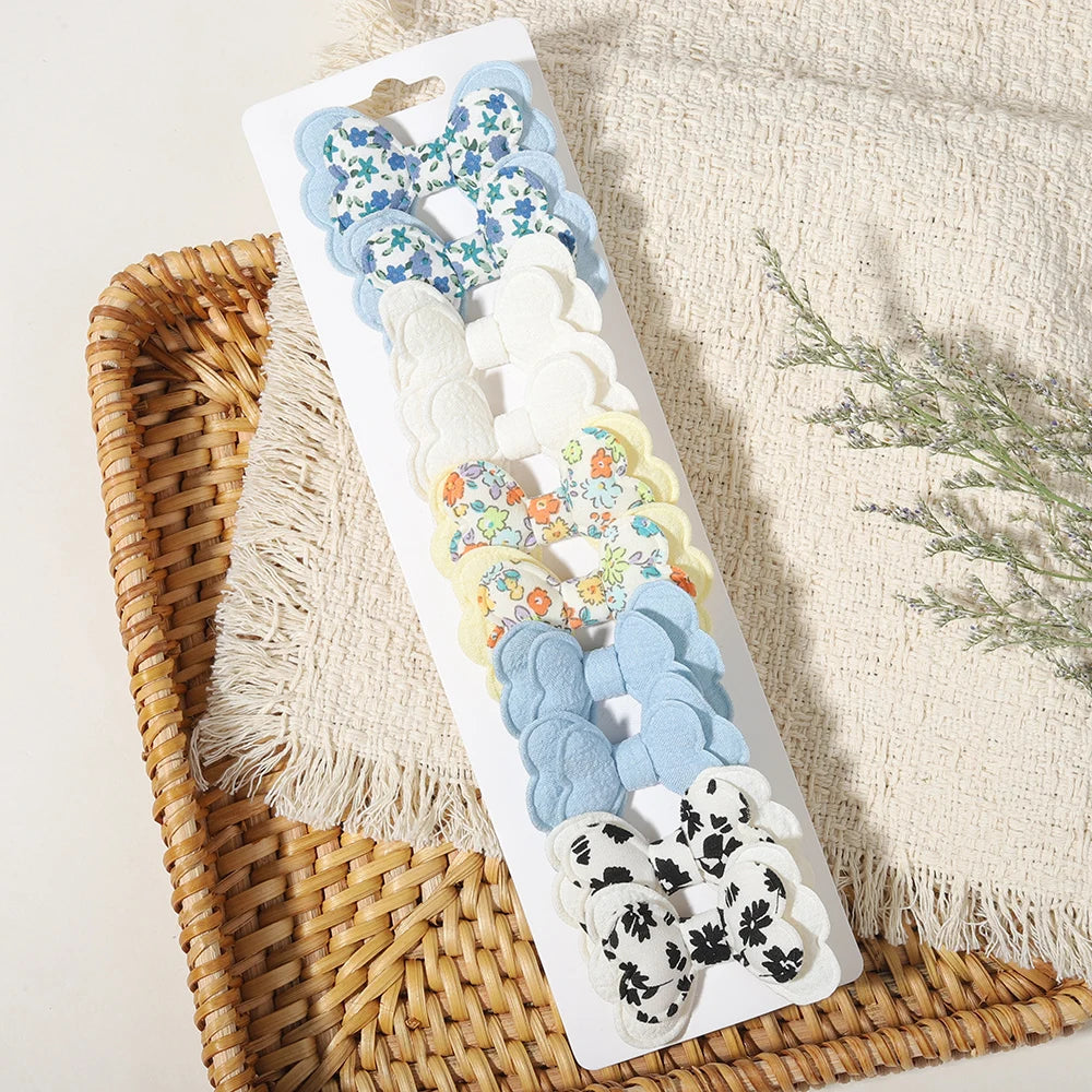 10PCS/Set New Fabric BB Hair Clip Children's Girls' Teenagers' Side Bangs Clip Girls' Party Daily Decoration Hair Accessories