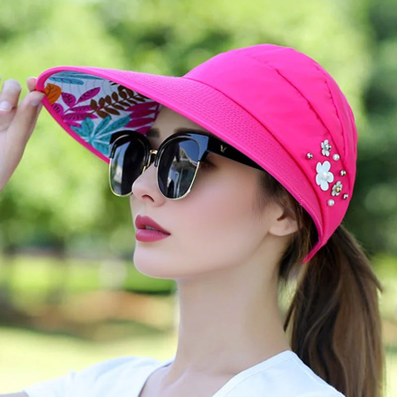 Sun Protection Hat for Women | Foldable UV Guard Visor alternate view