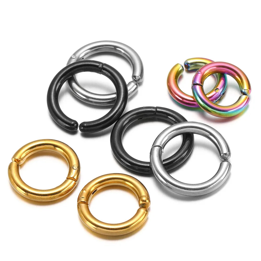 6 Pairs Stainless Steel Clip On Earrings for Women Men | Non Piercing Round Hoop Ear lifestyle view