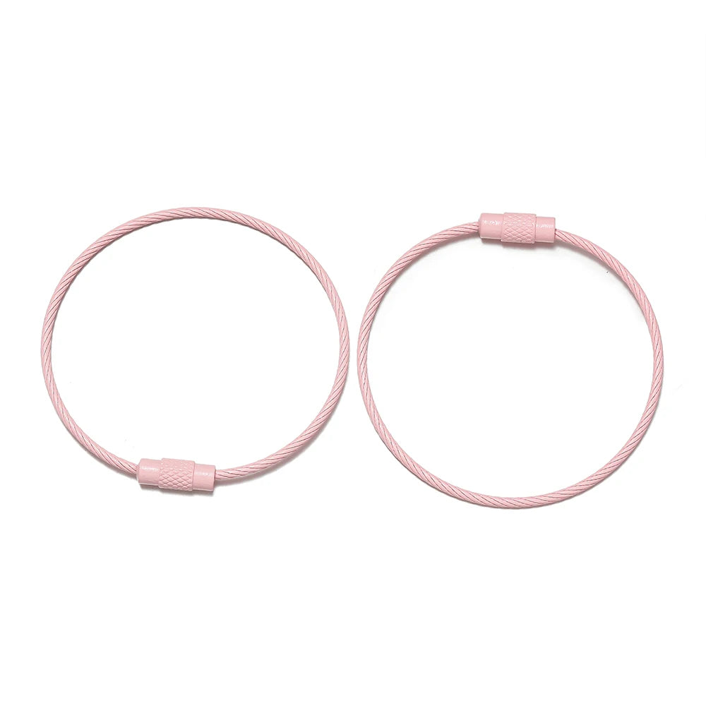 10pcs/lot 50mm Iron Key Ring Colorful Keychain Rings Screw Lock for Jewelry Making Ke alternate view