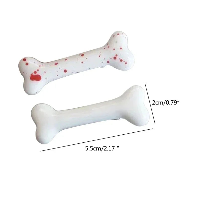 Cartoon Bone Hair Clip Resin Dog Bone Hair Pins Hair Clamps Y2K Hair Accessories fo additional angle
