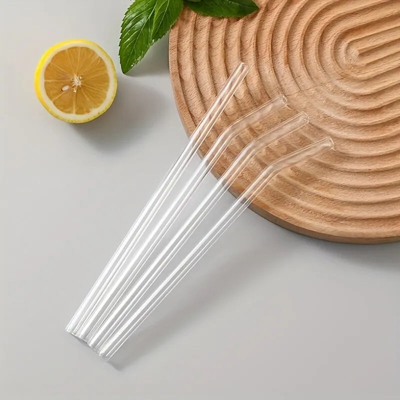 1set Heat Resistant Glass Straws with Brush - Set of 5 - Reusable and Washable,Perfect f detail view