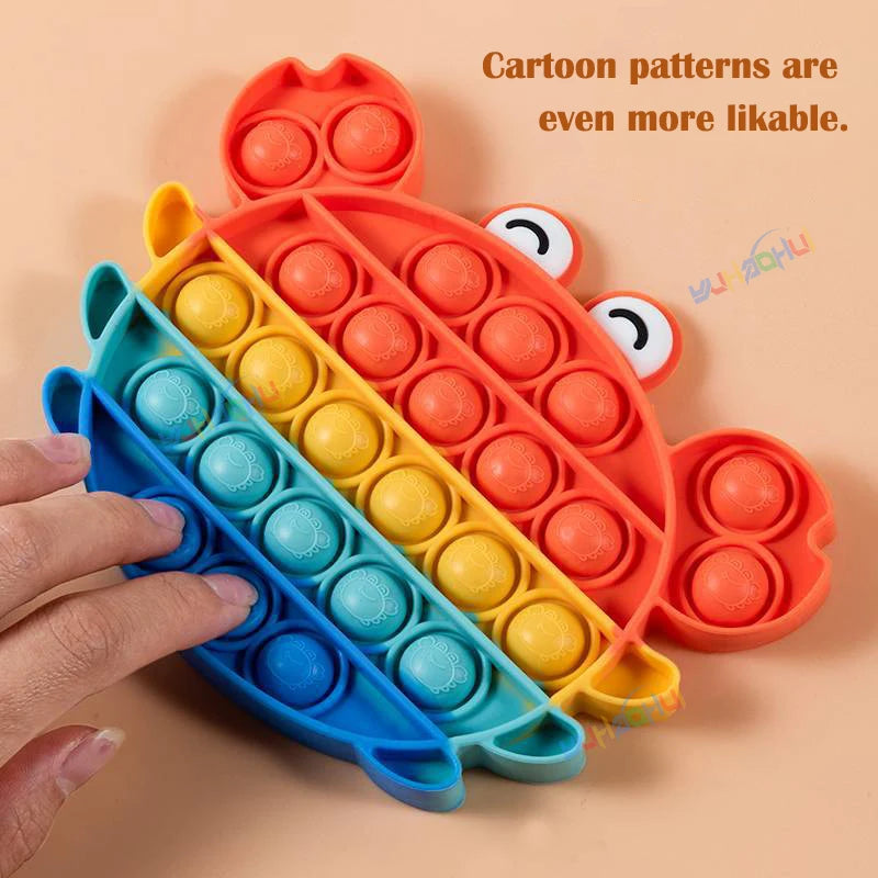 Rainbow Pop Push Bubble Fidget Toy | Sensory Stress Relief for Kids and Adults close-up view