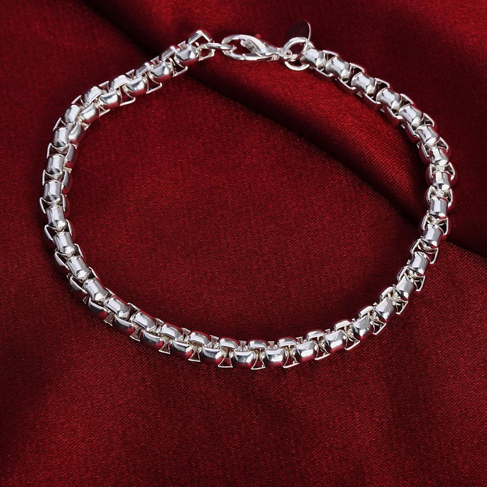 Noble Nice 925 Sterling Silver Geometric 4MM Chain Bracelets for Women Wedding Party lifestyle view