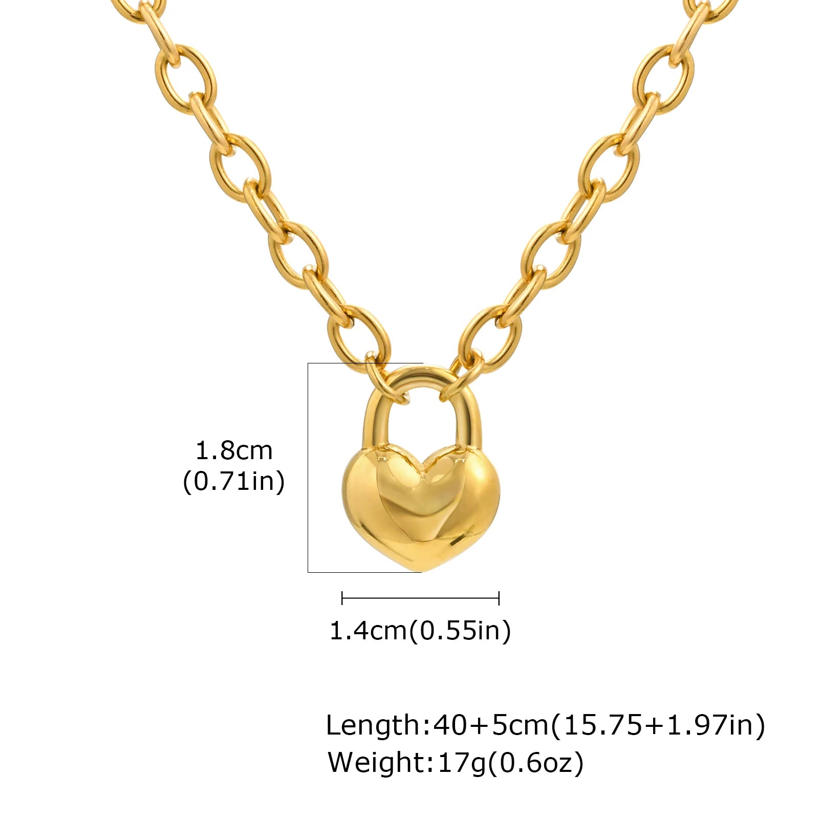 Charms Heart Pendant Necklace for Women, Golden Stainless Steel OT Toggle Necklace, L alternate view