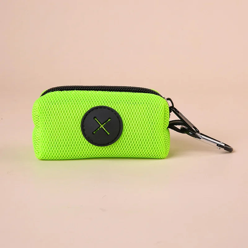 Canvas Dog Poop Bag Holder, Outdoor Pet Waste Bag Dispenser with Carabiner Clip, Anim alternate view