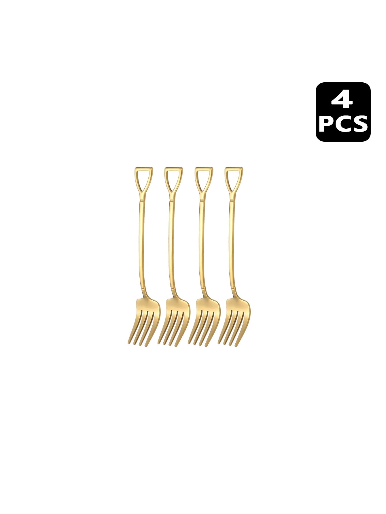 4 8 12 Piece Stainless Steel Dessert Fork Set | Shovel Shaped Small Fruit Fork for Par close-up view