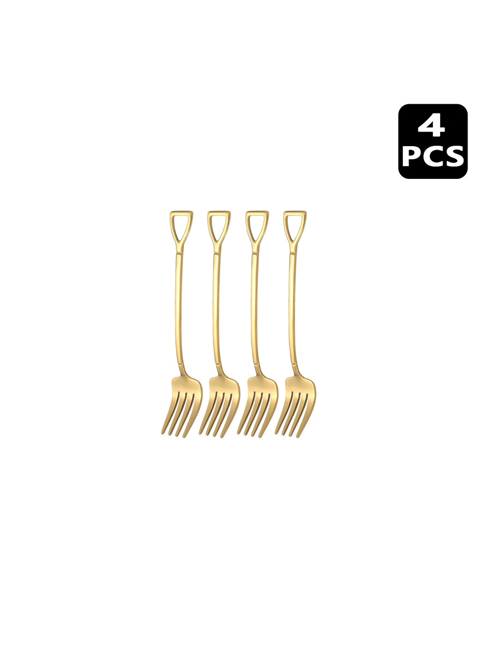 4 8 12 Piece Stainless Steel Dessert Fork Set | Shovel Shaped Small Fruit Fork for Par close-up view