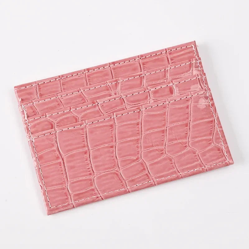 Credit Card Holder for Women Men | Slim Wallet with Crocodile Pattern alternate view