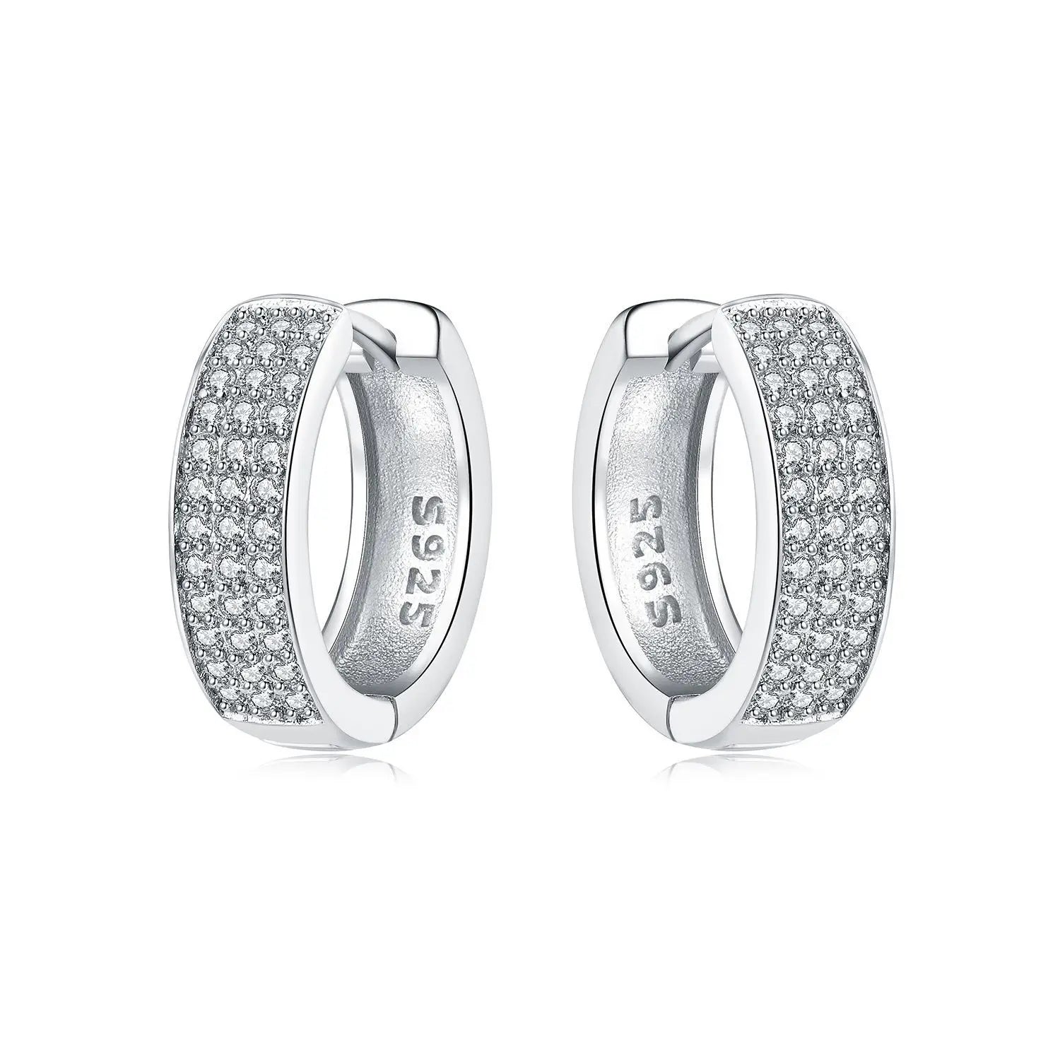 925 Sterling Silver Simple Pearl Earrings Jewelry Hoop Earrings Zircon Stud Earrings For detail view