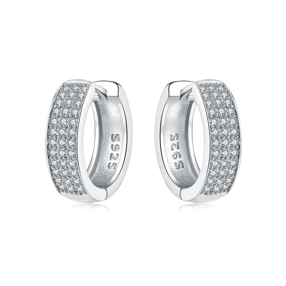 925 Sterling Silver Simple Pearl Earrings Jewelry Hoop Earrings Zircon Stud Earrings For detail view