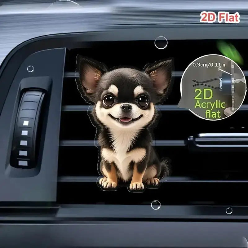 Acrylic Car Vent Clip Aromatherapy Air Freshener Holder 2D Decorative Air Condition additional angle