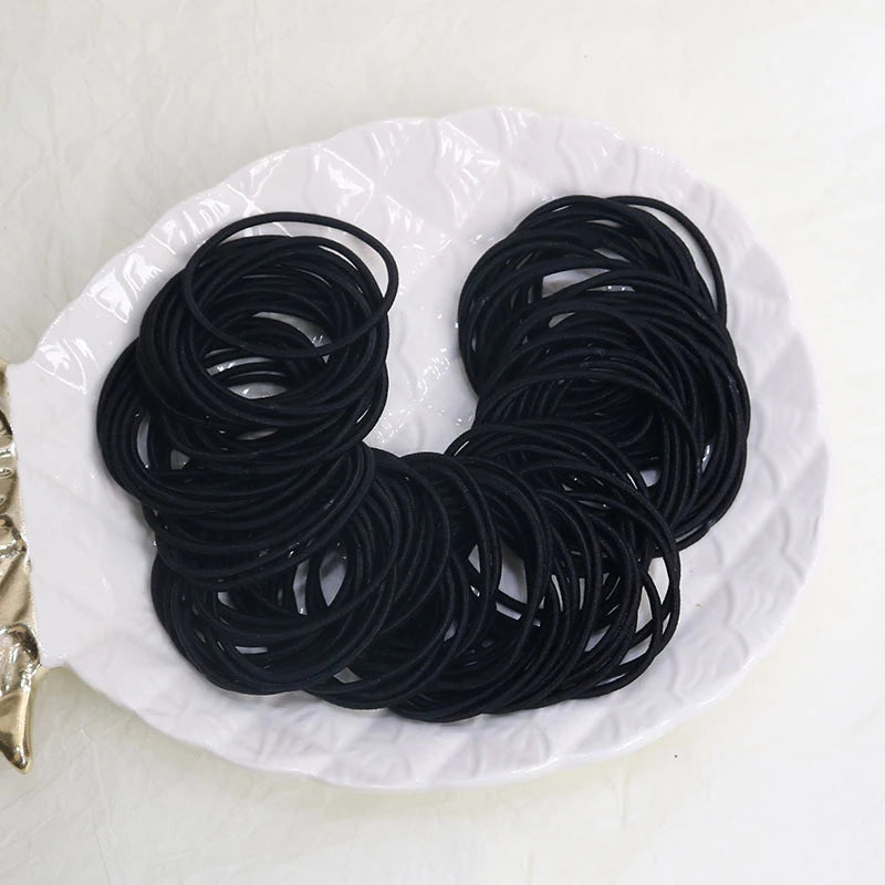 100PCS/Set Hair Ties Elastic Rubber Bands for Women Men Thin Hair Rubber Bands Ponyta alternate view